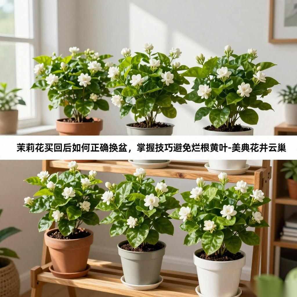 茉莉花买回后如何正确换盆，掌握技巧避免烂根黄叶-美典花卉云巢