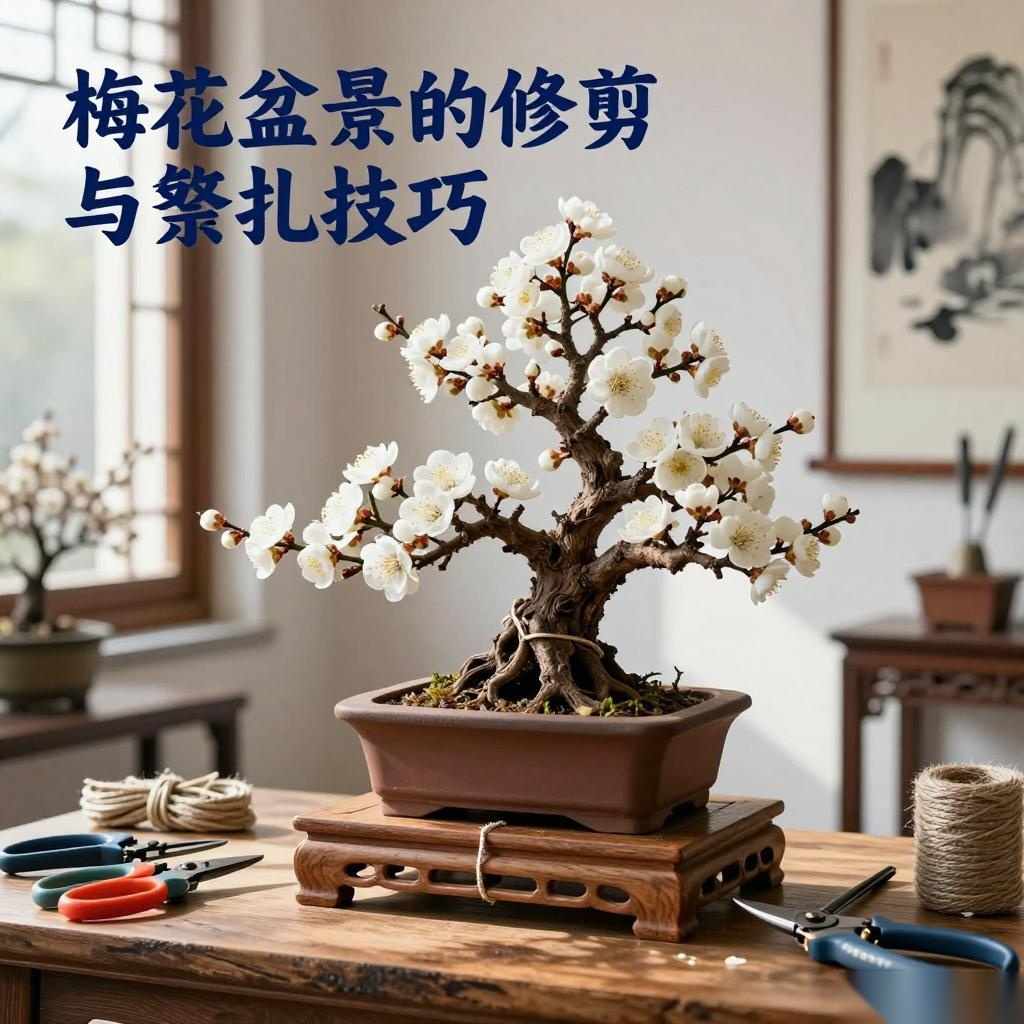 梅花盆景的修剪与绑扎技巧