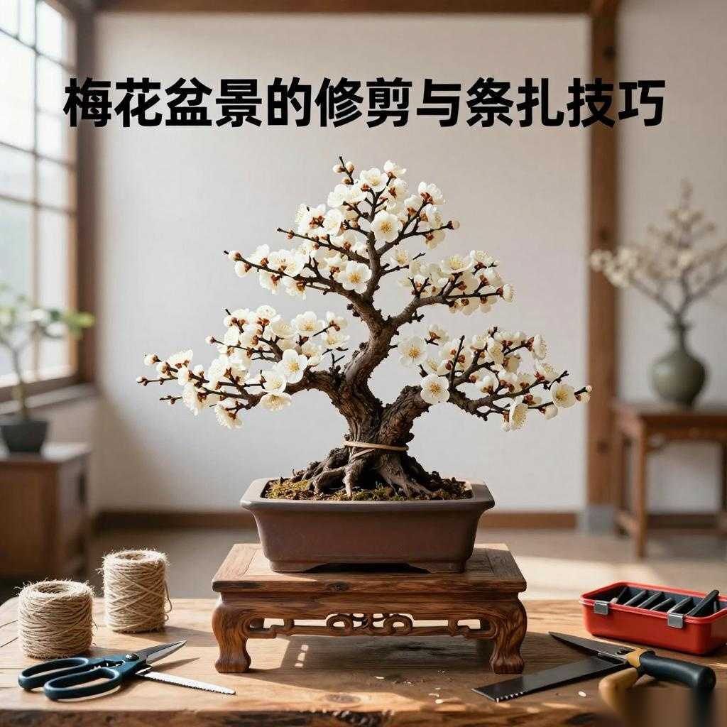 梅花盆景的修剪与绑扎技巧