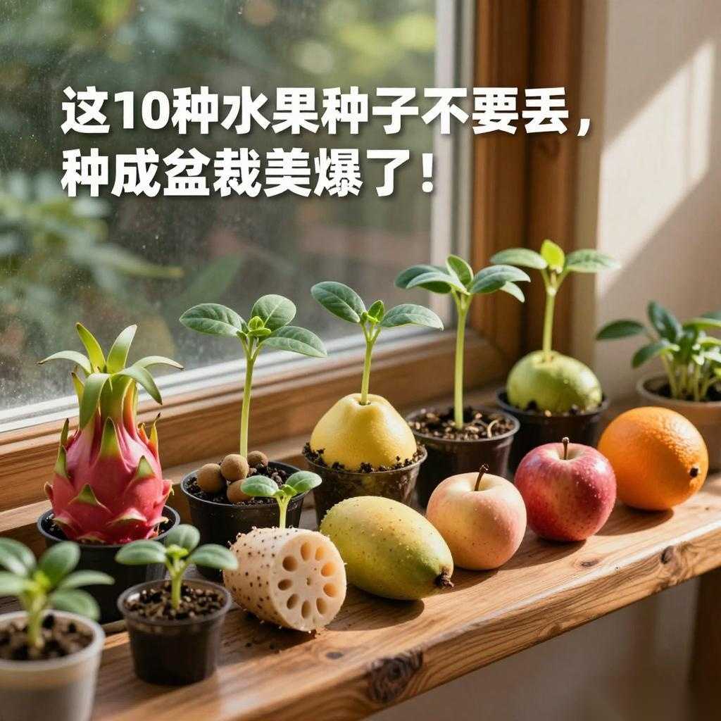 这10种水果种子不要丢，种成盆栽美爆了！