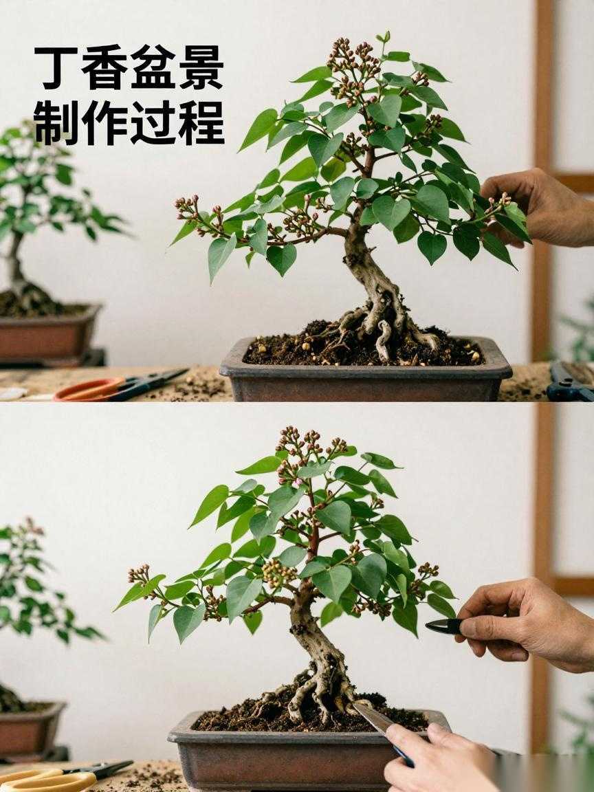 丁香盆景的制作方法