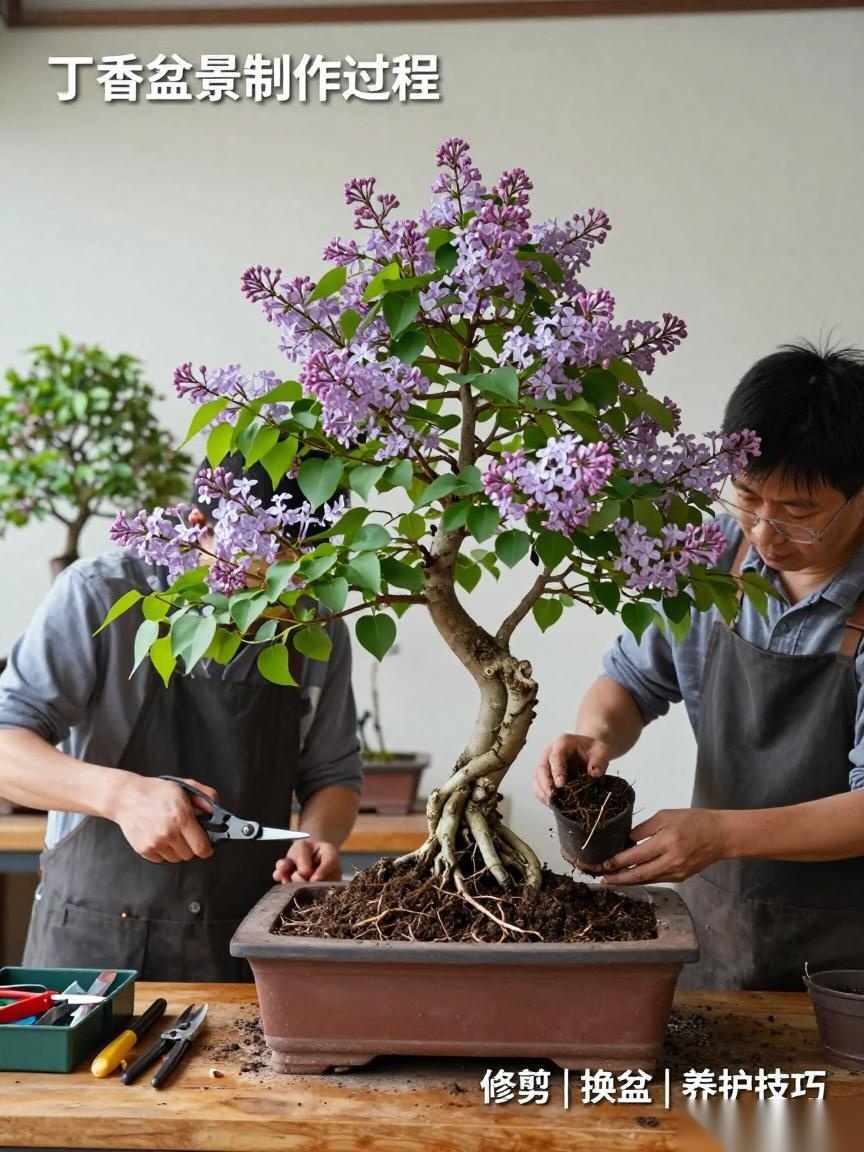 丁香盆景的制作方法