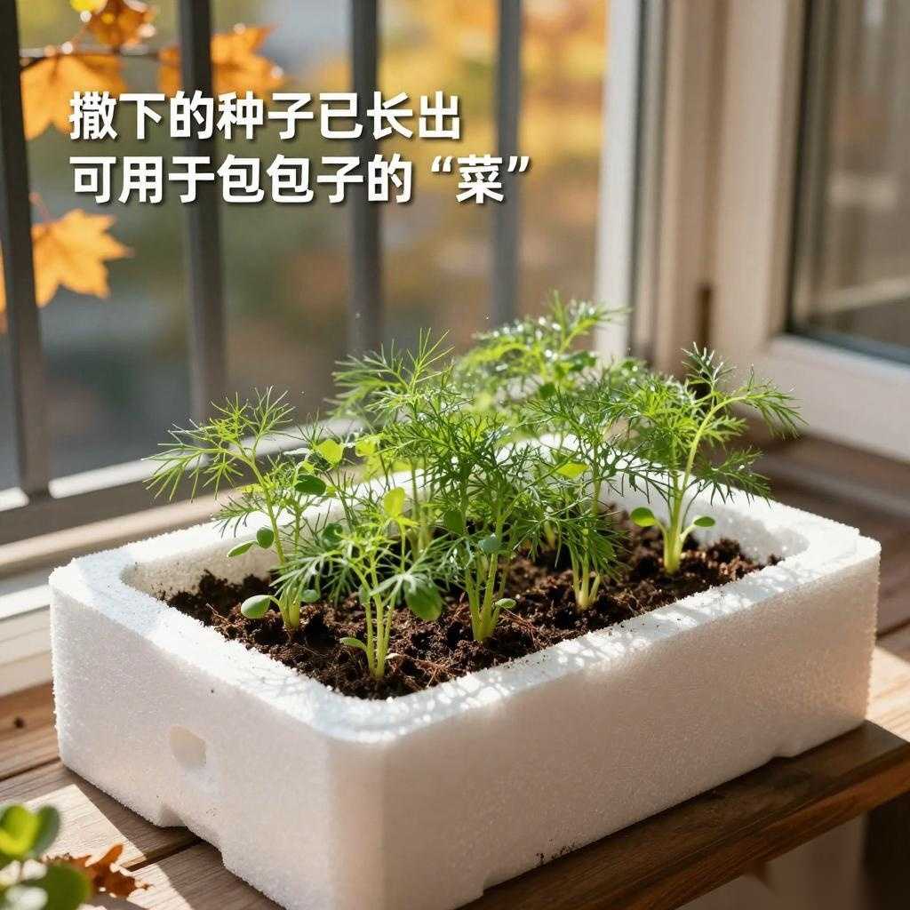 秋天阳台撒点种子，长出来的“菜”，用来包包子，好吃不贵