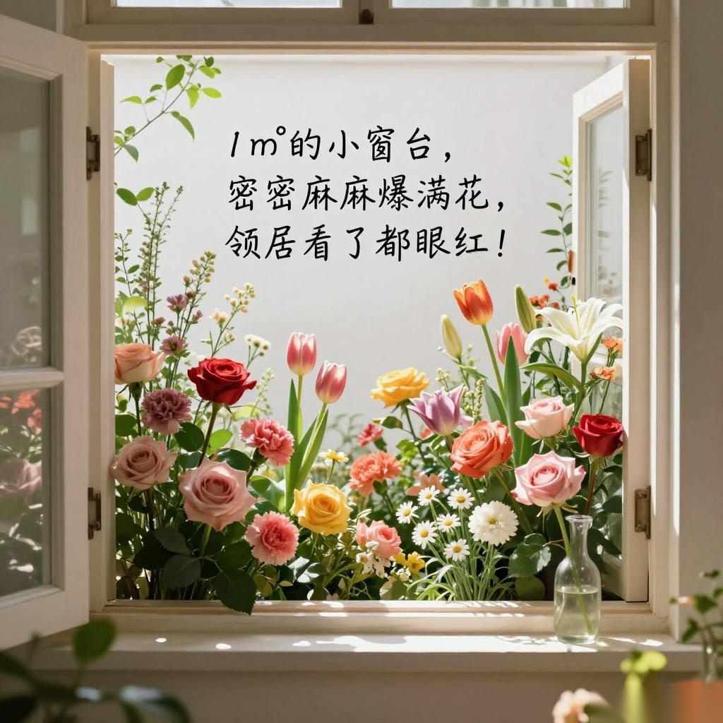 1㎡的小窗台,密密麻麻爆满花,邻居看了都眼红!