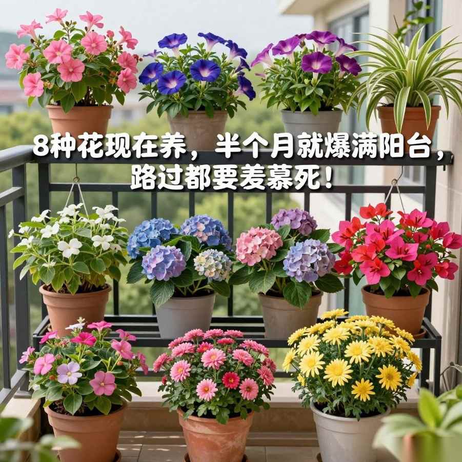8种花现在养，半个月就爆满阳台，路过都要羡慕死！