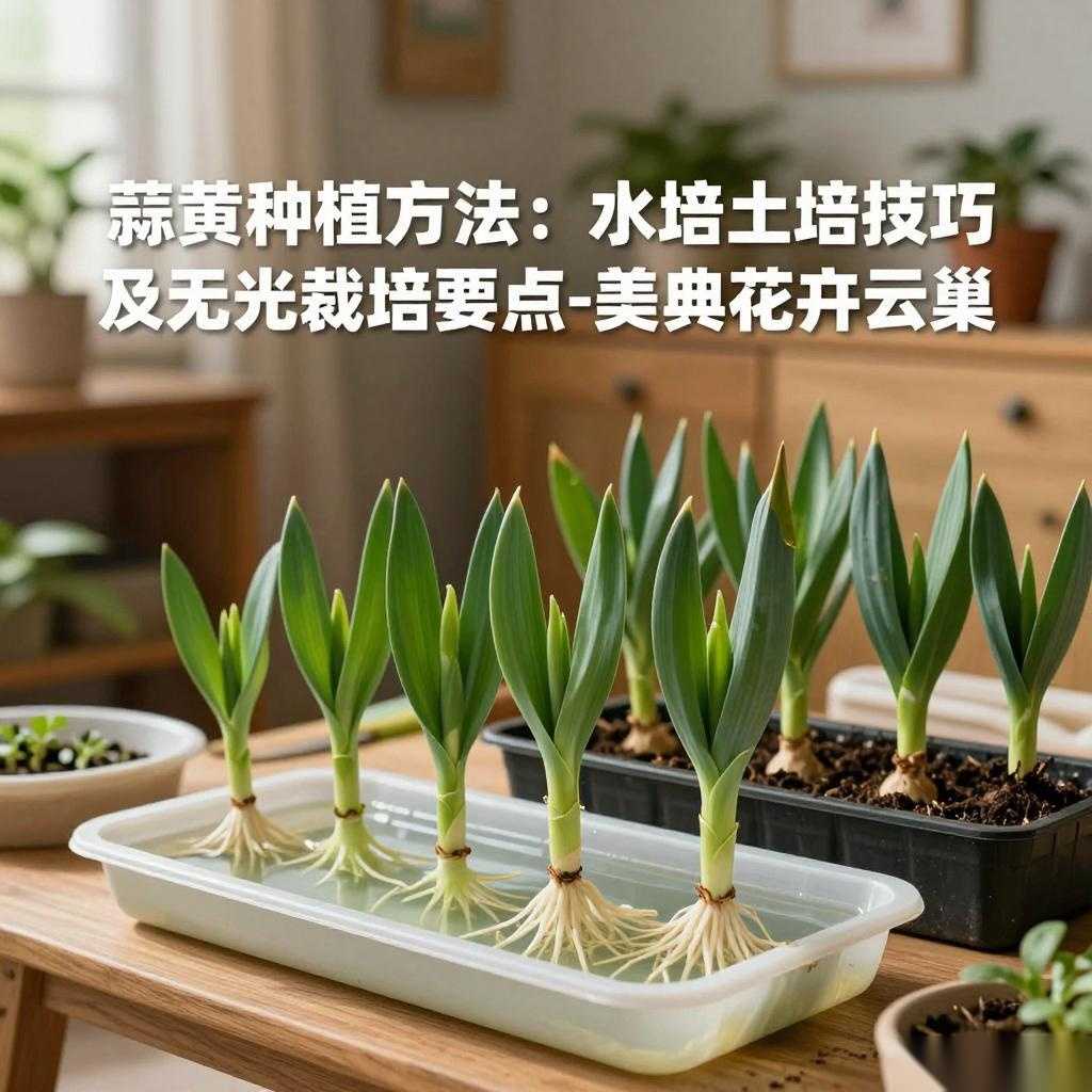 蒜黄种植方法：水培土培技巧及无光栽培要点-美典花卉云巢