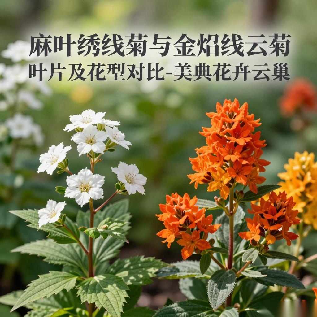 麻叶绣线菊与金焰绣线菊叶片及花型对比-美典花卉云巢