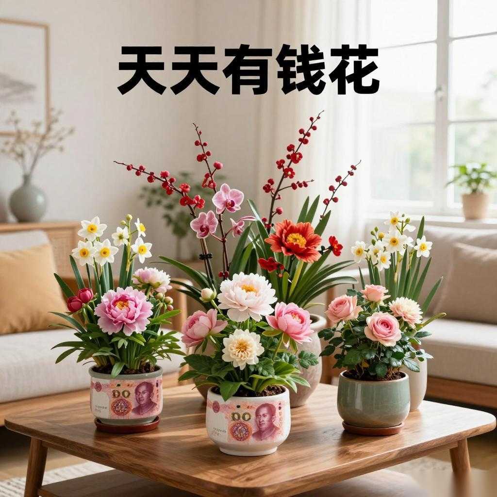 人民币上的花,养一盆,天天有钱花