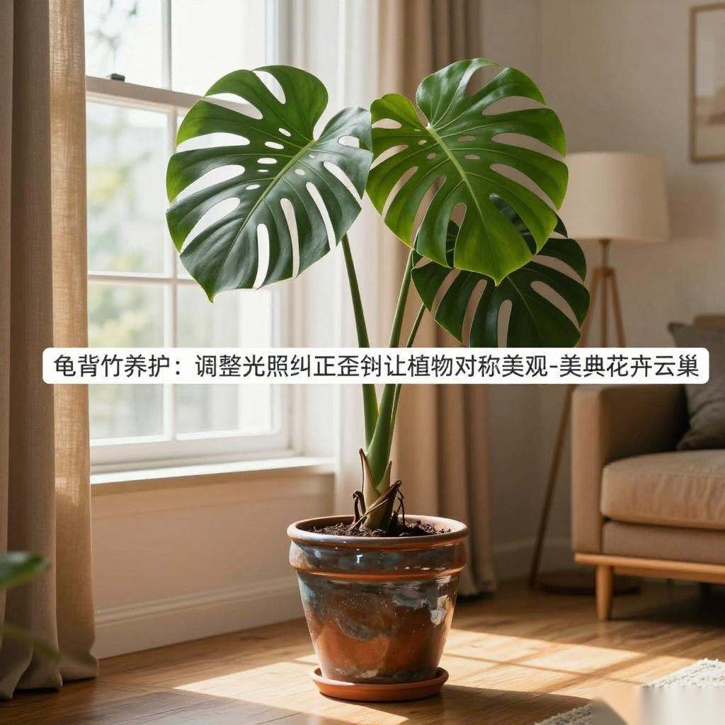 龟背竹养护：调整光照纠正歪斜让植物对称美观-美典花卉云巢