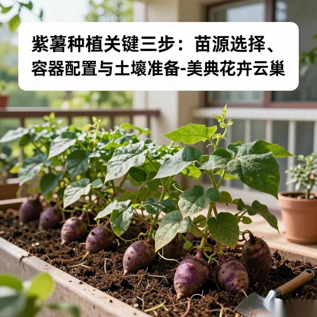 紫薯种植关键三步：苗源选择、容器配置与土壤准备-美典花卉云巢