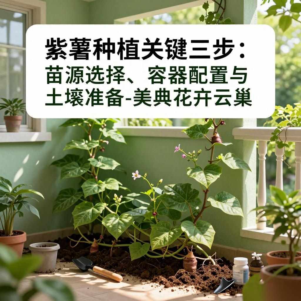 紫薯种植关键三步:苗源选择、容器配置与土壤准备-美典花卉云巢